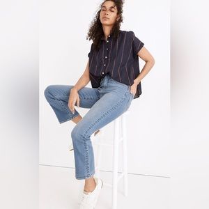 NWT Madewell Cali Demi Boot Blue Jeans Size 30